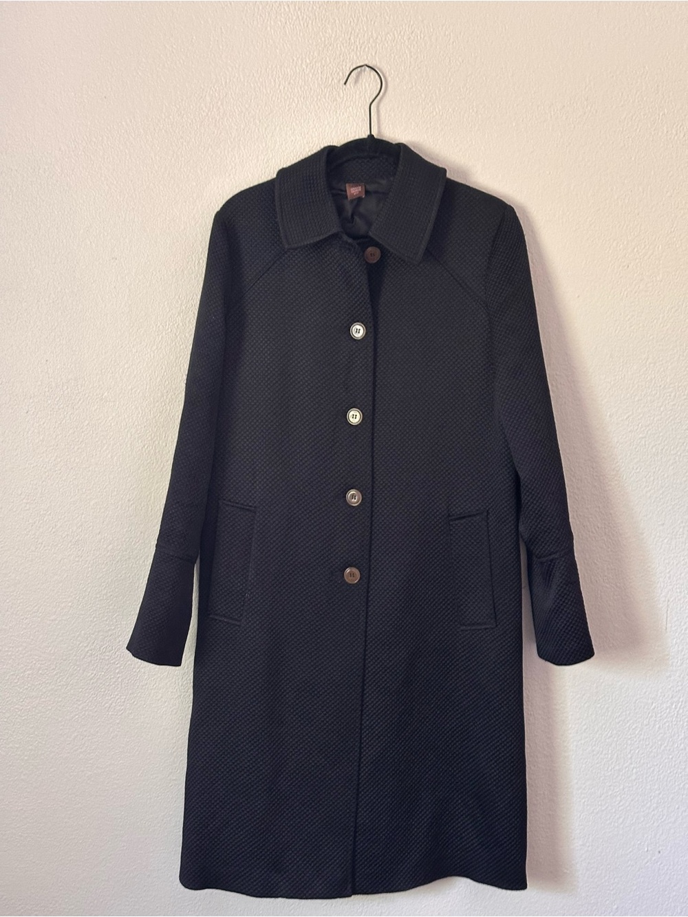 JENNIFER GEORGE
NYC Black Textured Button-Front Trench Coat